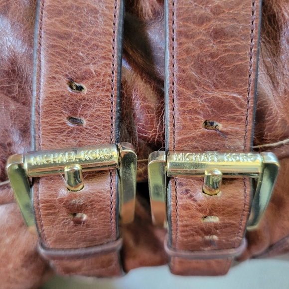 MICHAEL KORS brown leather worn two-way boots with faux shearling lining - Picture 8 of 16